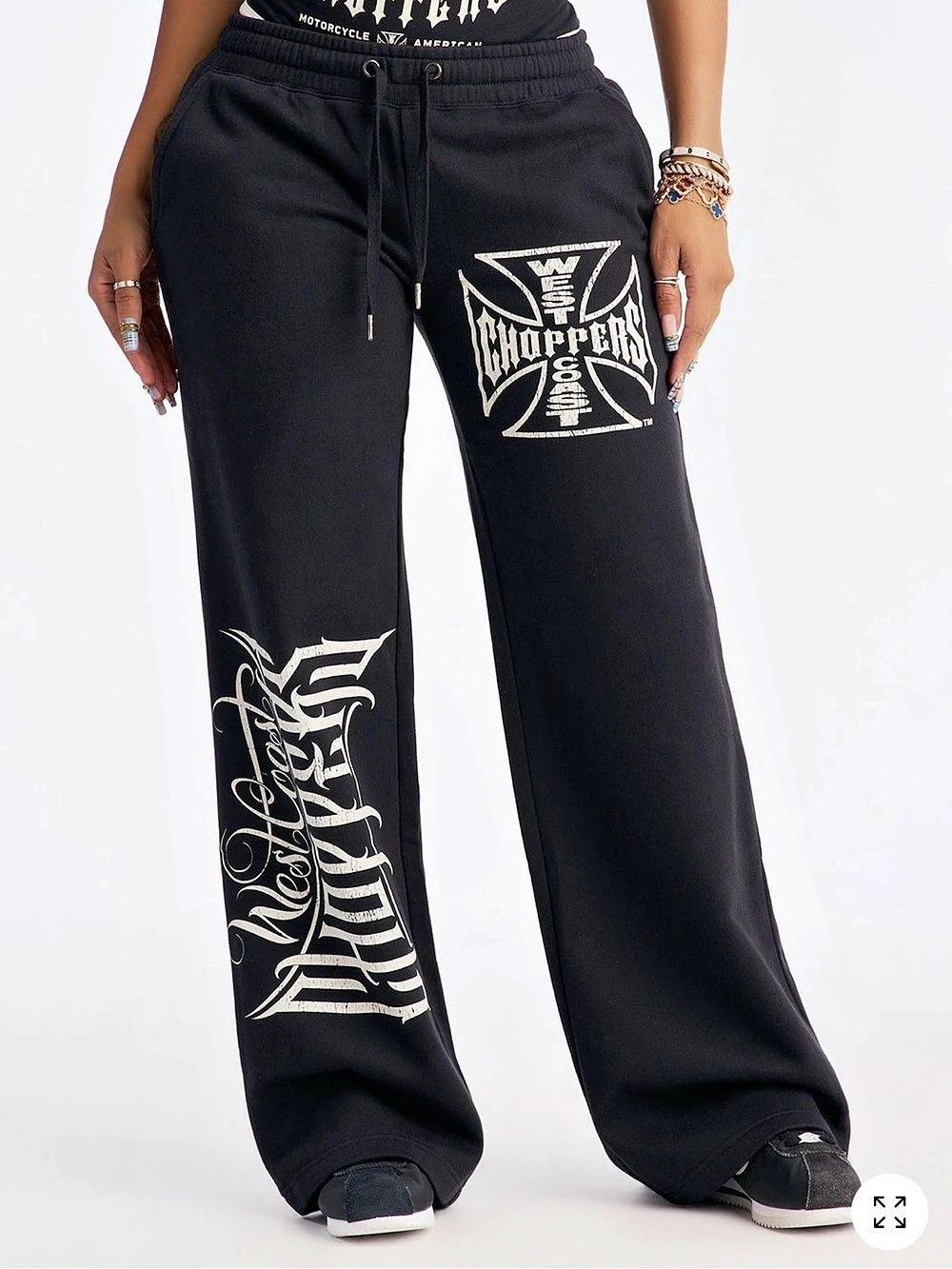 West Coast Choppers Logo Sweatpants Graphic Wide Leg Pants